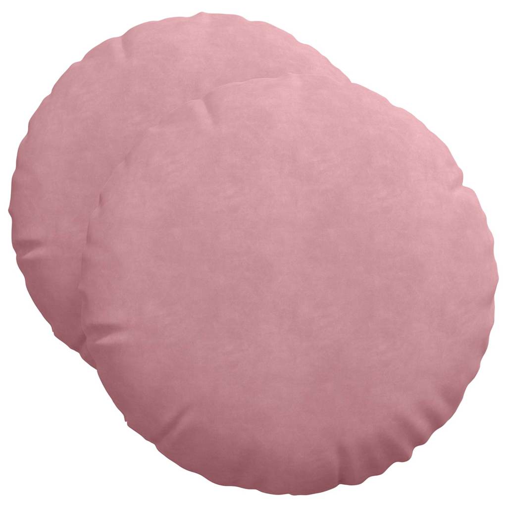 Sittkuddar 2 st Sammet Rosa Ø50 x 19 cm