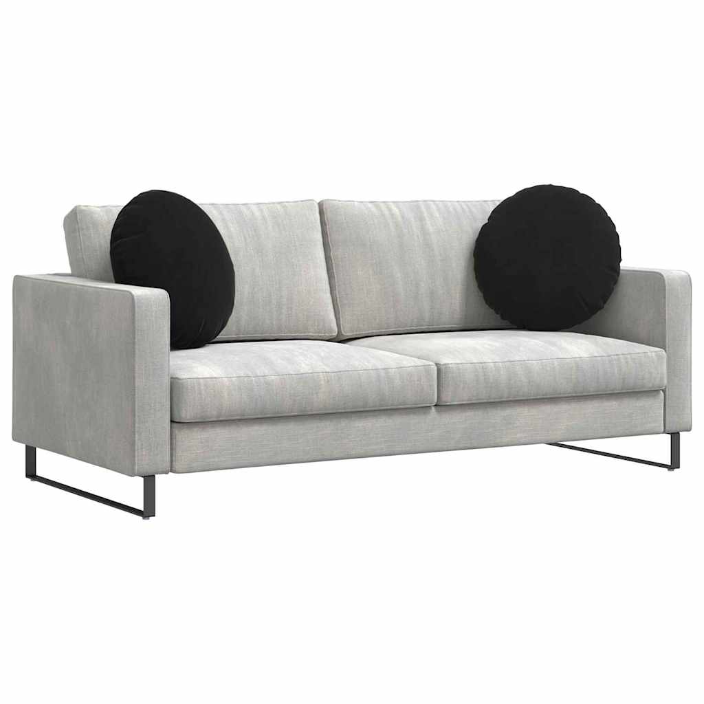 Sittkuddar 2 st Sammet Svart Ø50 x 19 cm