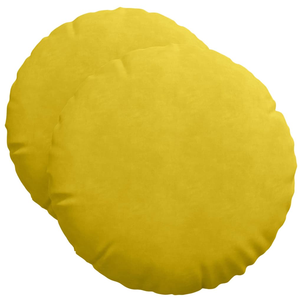 Sittkuddar 2 st Sammet Gul Ø50 x 19 cm
