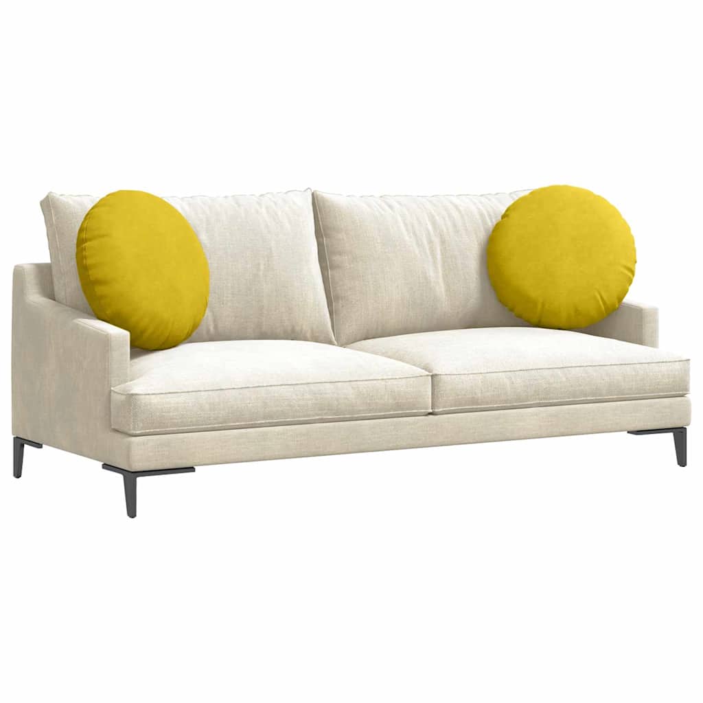 Sittkuddar 2 st Sammet Gul Ø50 x 19 cm