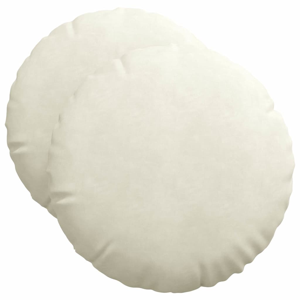 Sittkuddar 2 st Sammet Kräm Ø50 x 19 cm