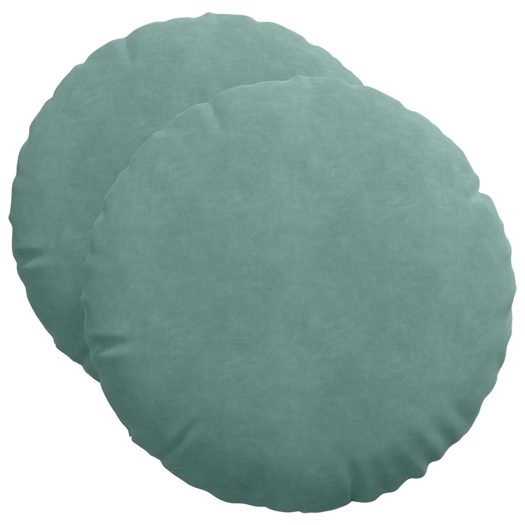 Sittkuddar 2 st Sammet Havgrön Ø50 x 19 cm