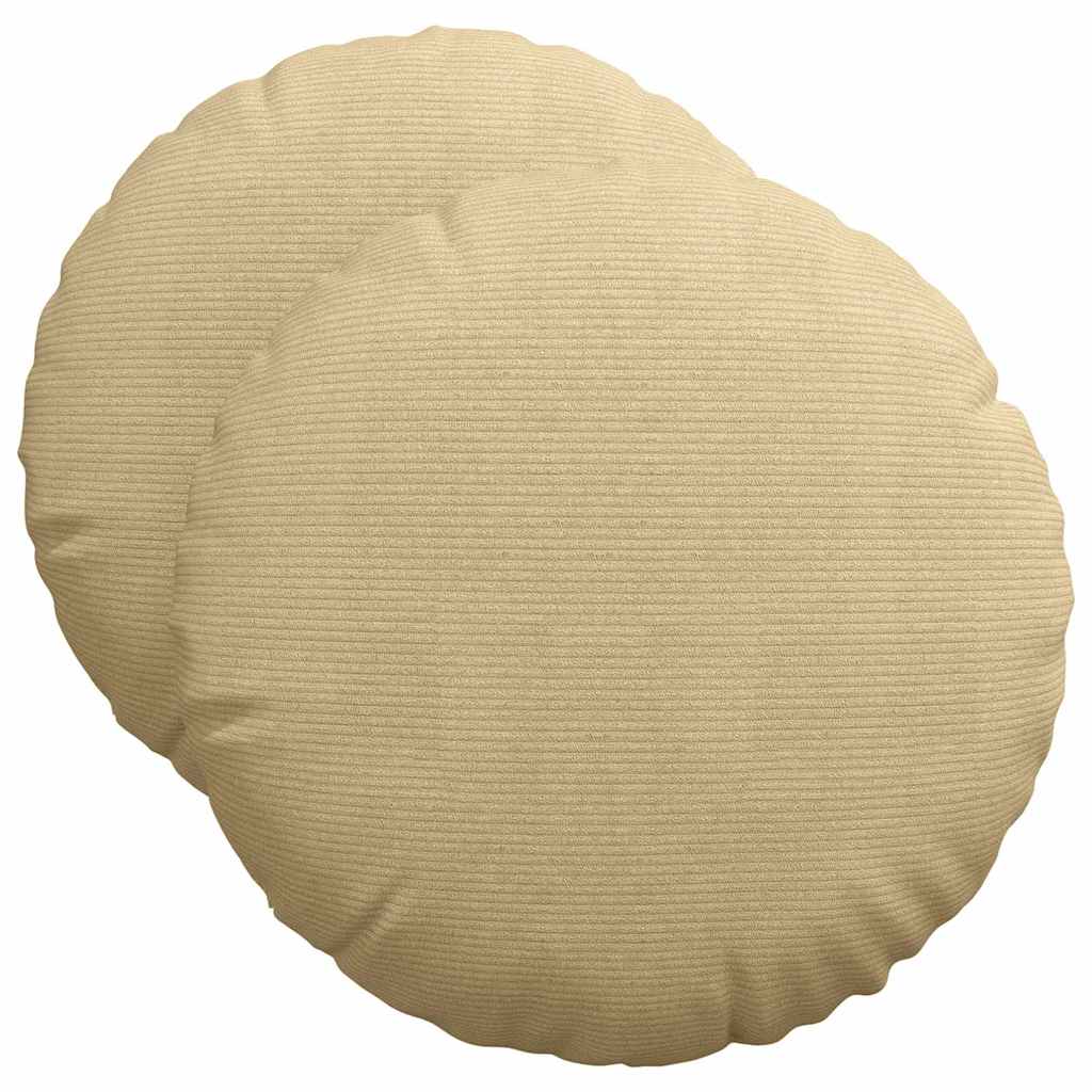 Sittkuddar 2 st Kordread tyg Grågrön Ø50 x 19 cm