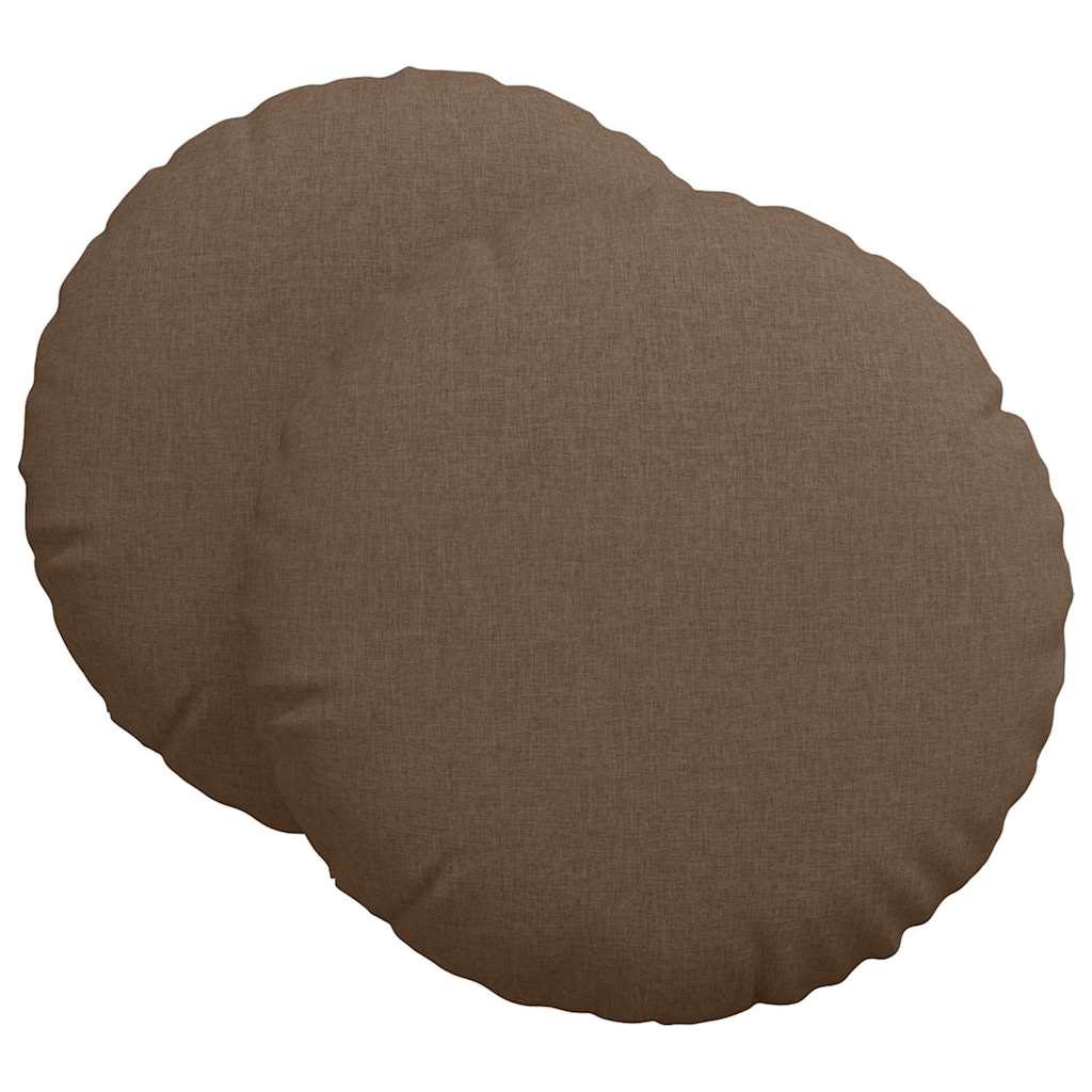 Sittkuddar 2 st Tyg Brun Ø60 x 21 cm