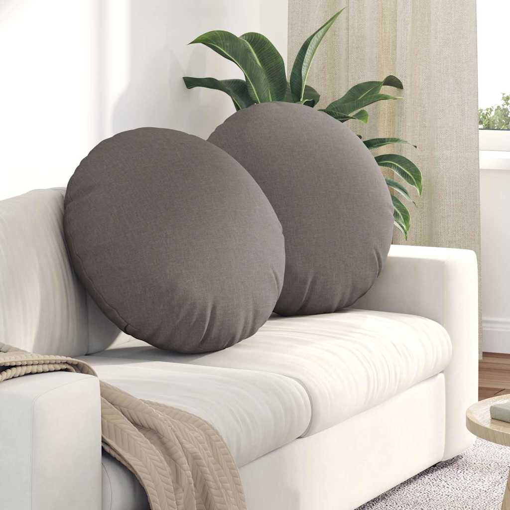 Sittkuddar 2 st Tyg Taupe Ø60 x 21 cm