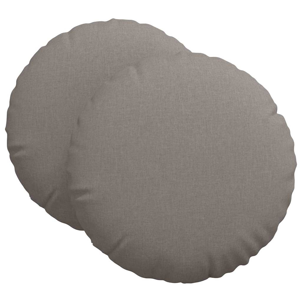Sittkuddar 2 st Tyg Taupe Ø60 x 21 cm
