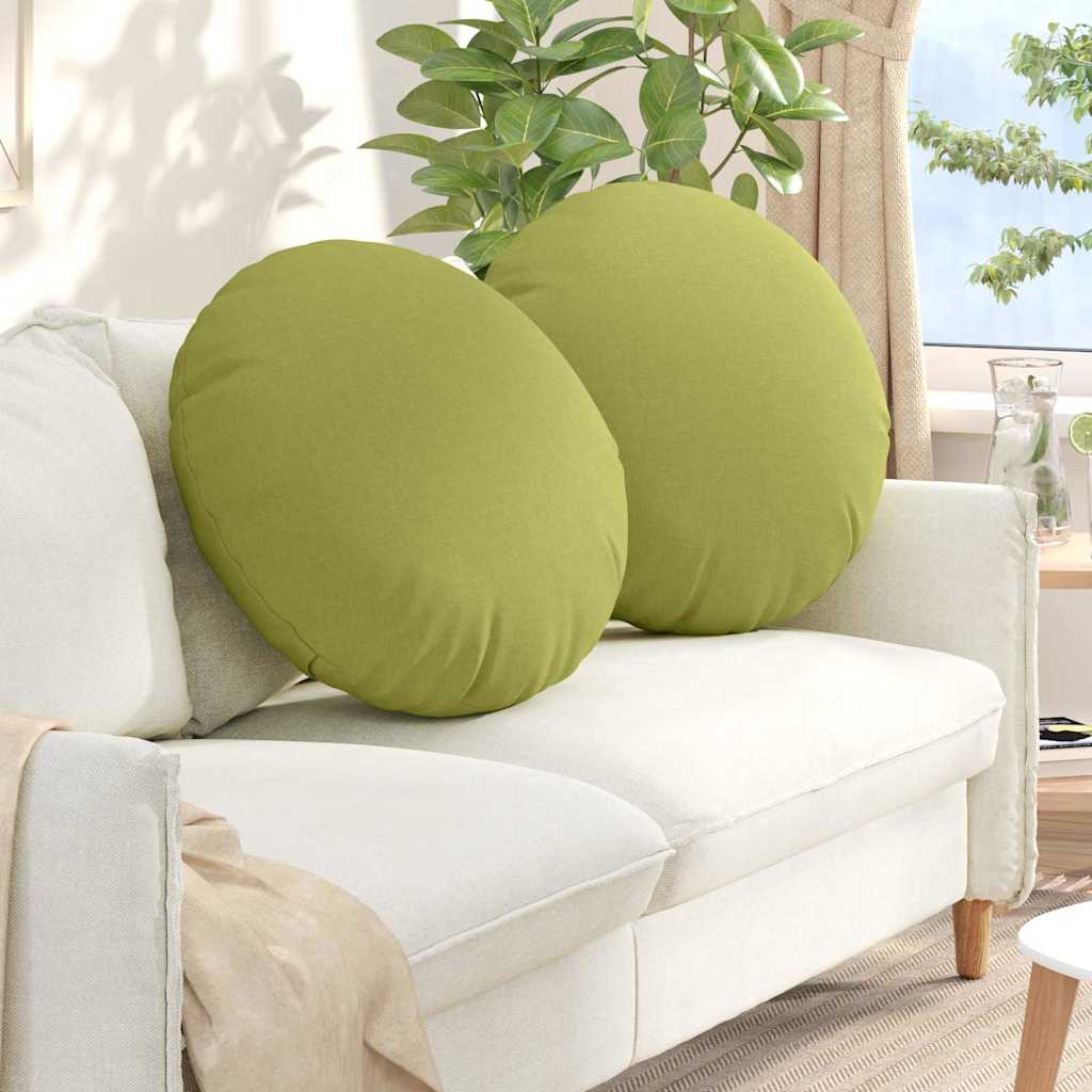 Sittkuddar 2 st Tyg Ljusgrön Ø60 x 21 cm