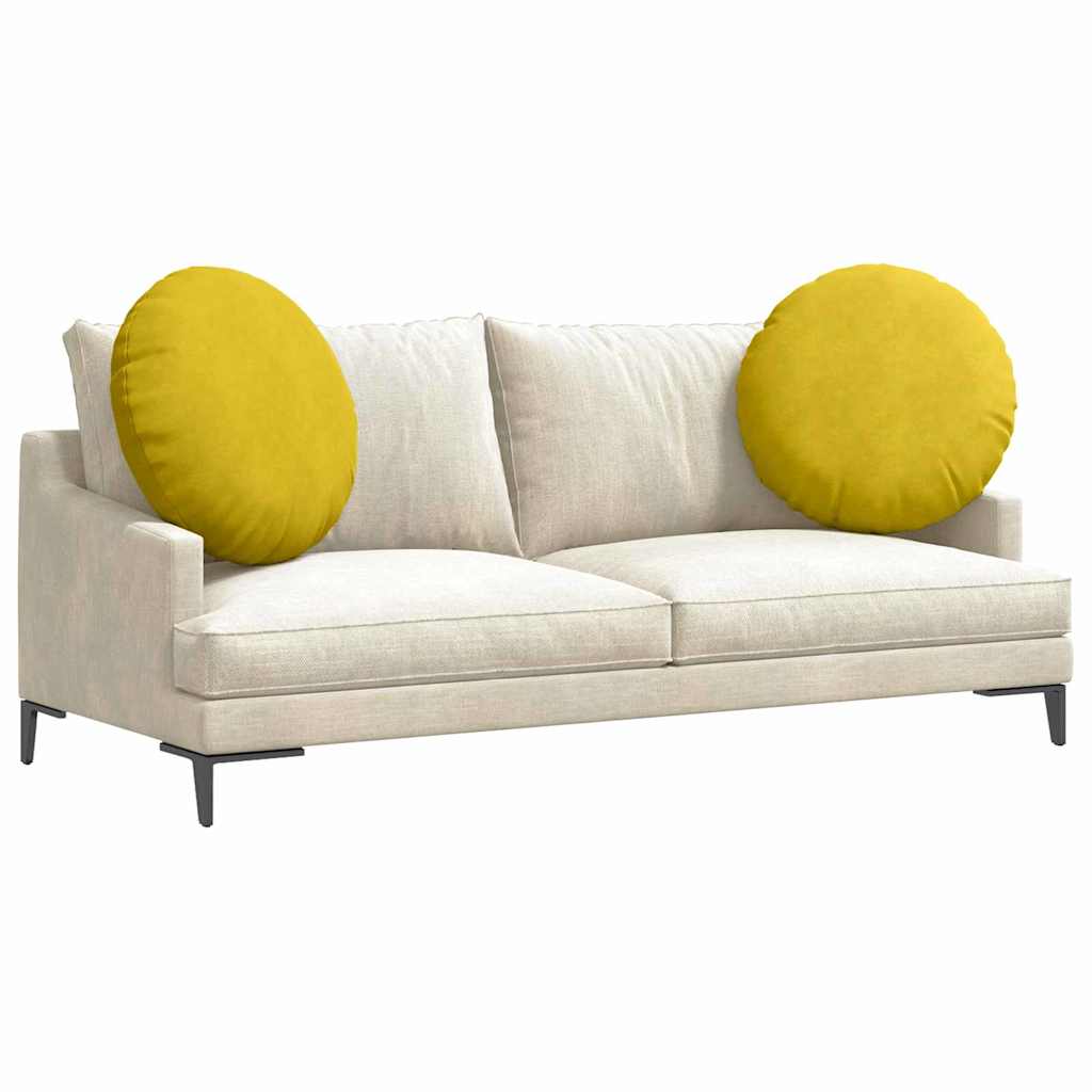 Sittkuddar 2 st Sammet Gul Ø60 x 21 cm