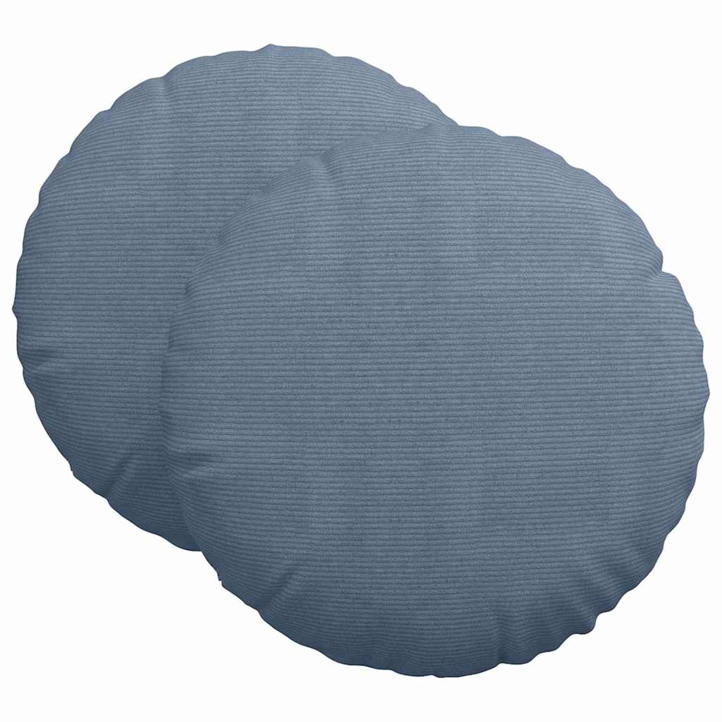 Sittkuddar 2 st Kordread tyg Blå Ø60 x 21 cm