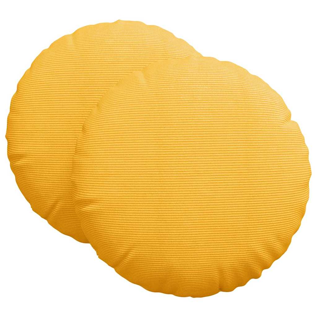 Sittkuddar 2 st Kordread tyg Ljusgul Ø60 x 21 cm