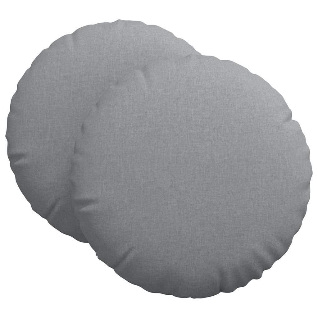 Sittkuddar 2 st Tyg Ljusgrå Ø80 x 29 cm