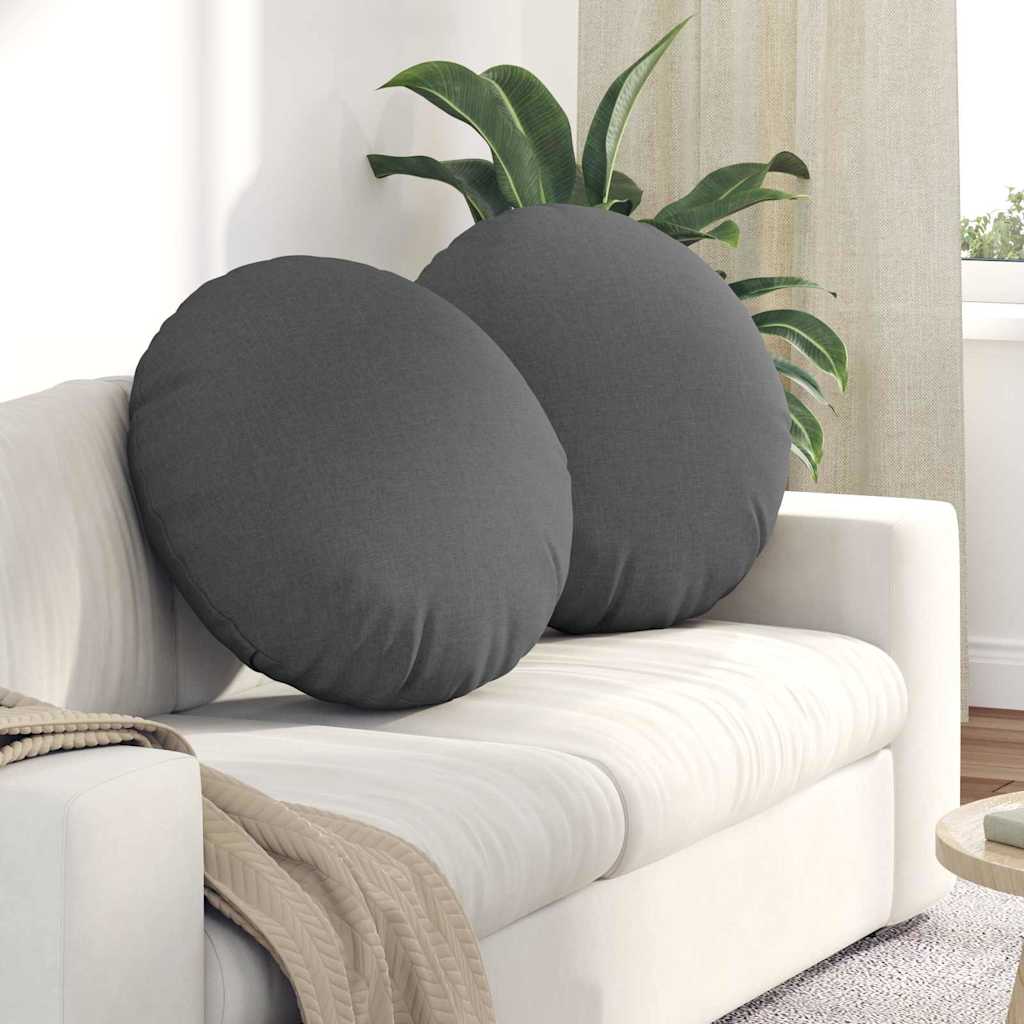 Sittkuddar 2 st Tyg Mörkgrå Ø80 x 29 cm