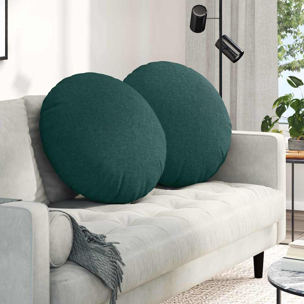 Sittkuddar 2 st Tyg Mörkgrön Ø80 x 29 cm