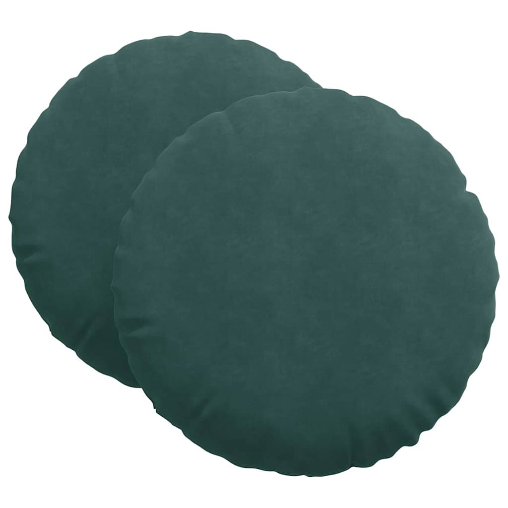 Sittkuddar 2 st Sammet Mörkgrön Ø 80 x 29 cm