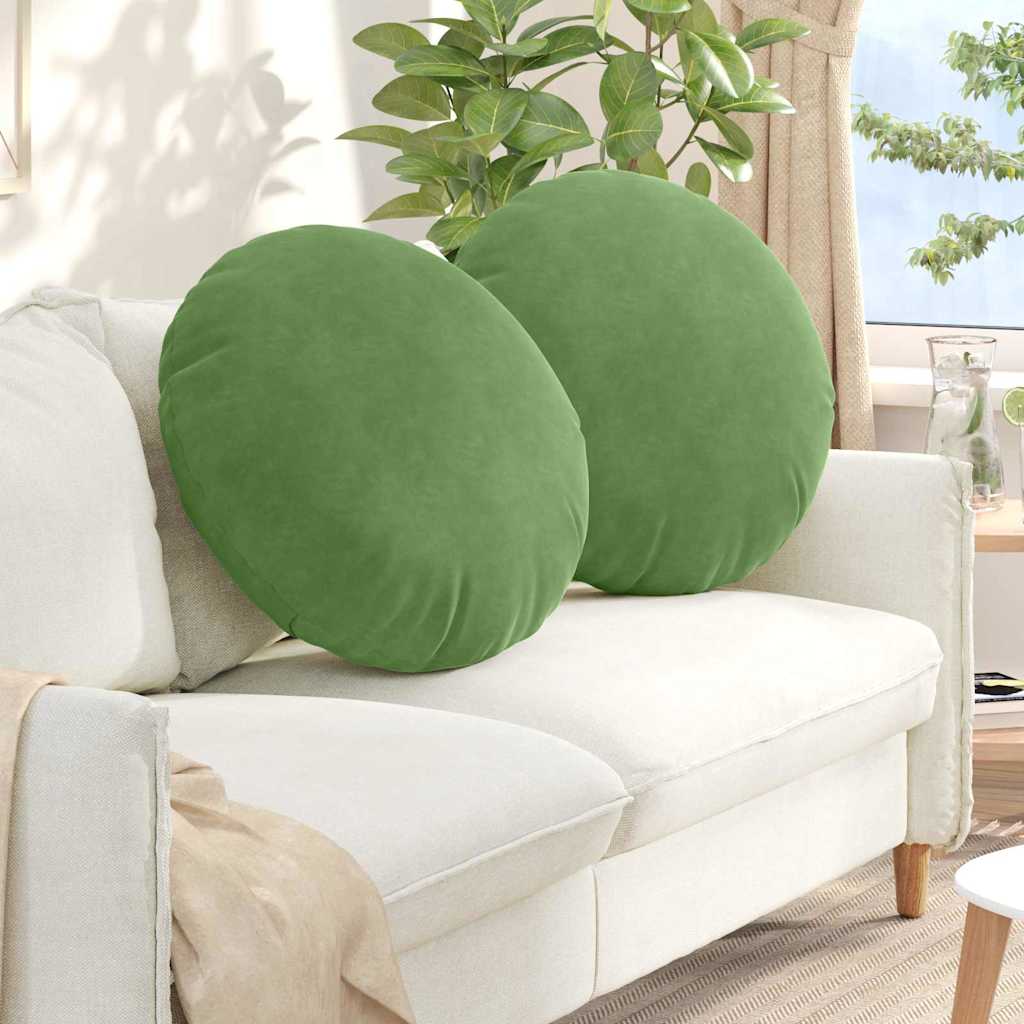 Sittkuddar 2 st Ljusgrön Ø 40 x 13 cm Sammet