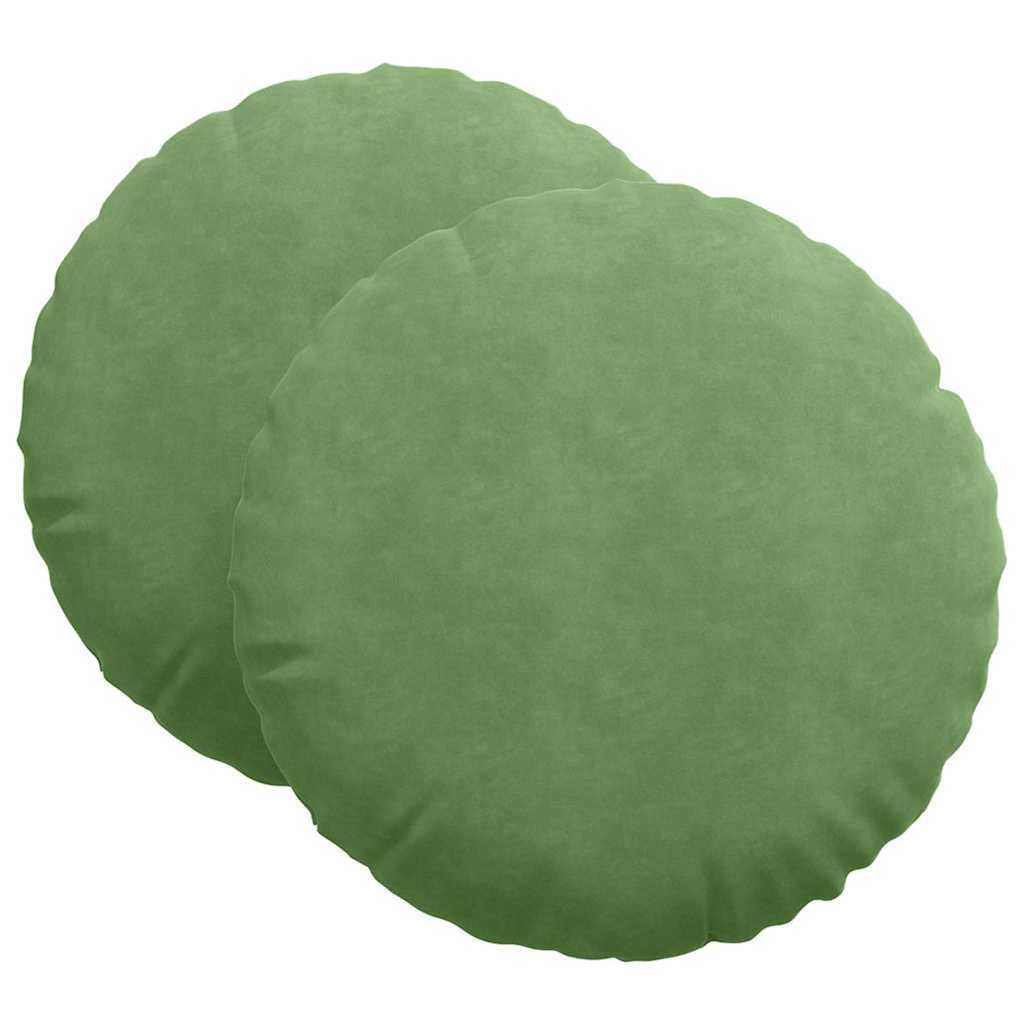 Sittkuddar 2 st Ljusgrön Ø 40 x 13 cm Sammet