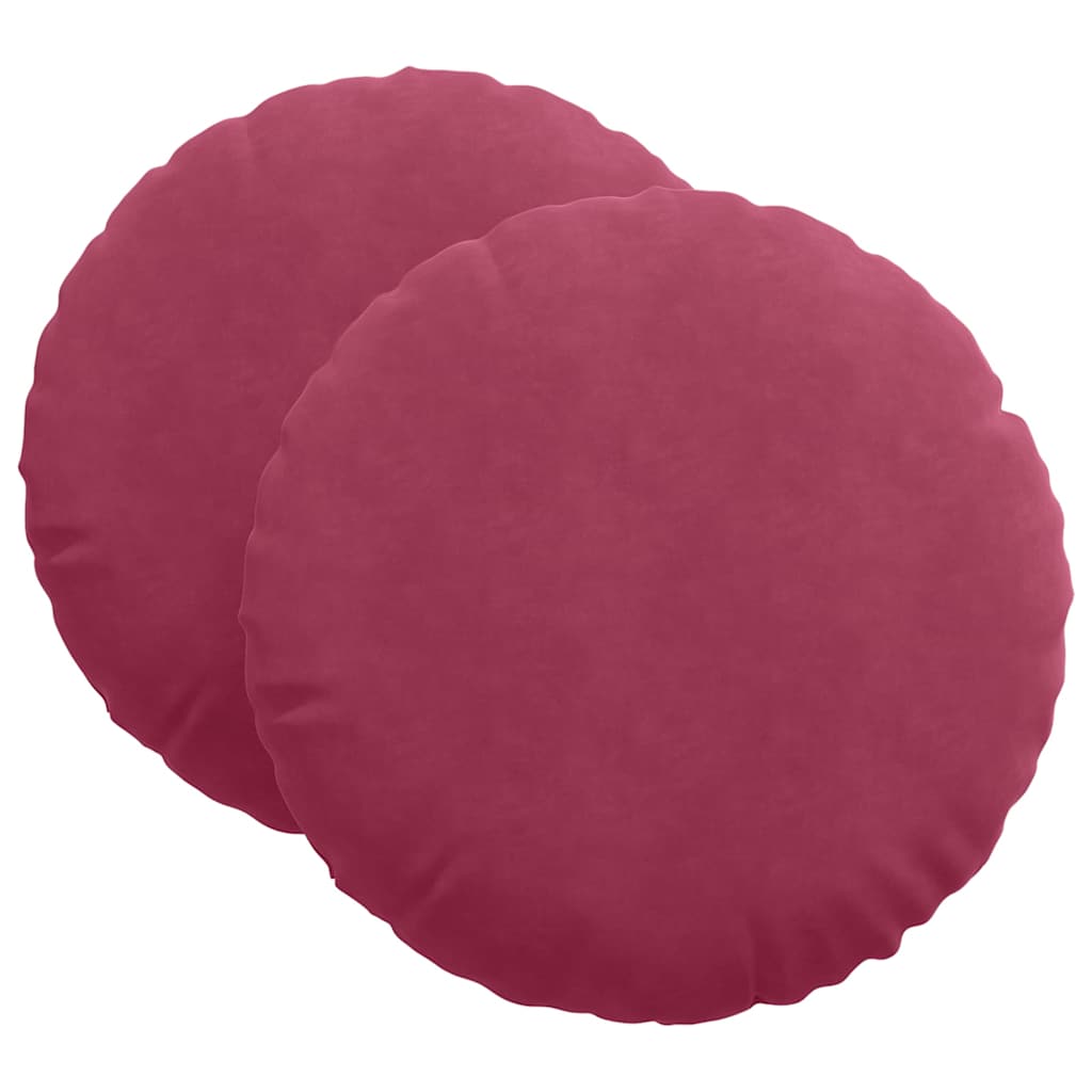 Sittkuddar 2 st Sammet Vinröd Ø 80 x 29 cm
