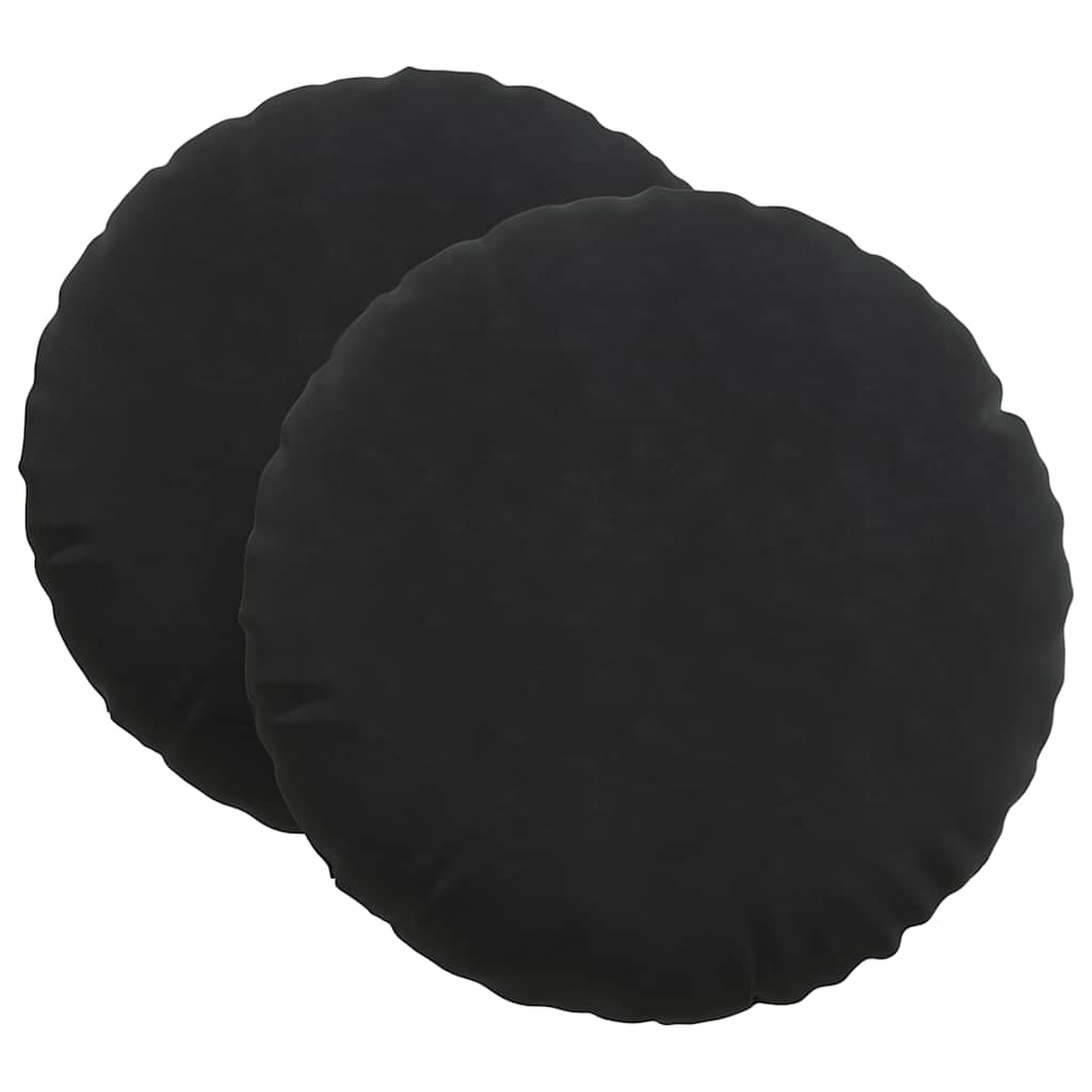 Sittkuddar 2 st Sammet Svart Ø 80 x 29 cm