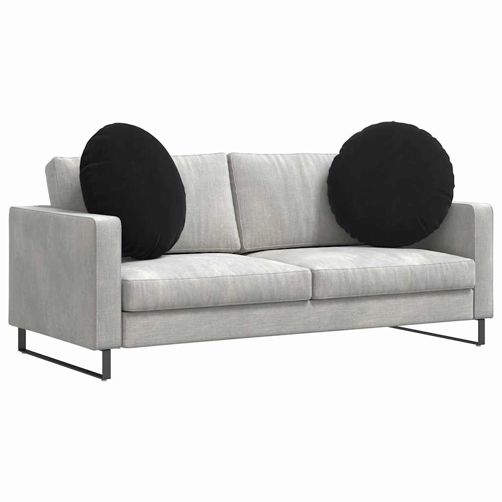 Sittkuddar 2 st Sammet Svart Ø 80 x 29 cm