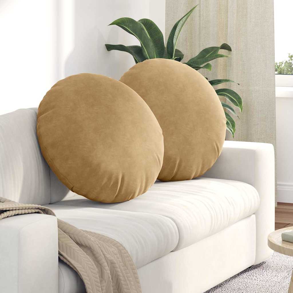 Sittkuddar 2 st Sammet Brun Ø 80 x 29 cm
