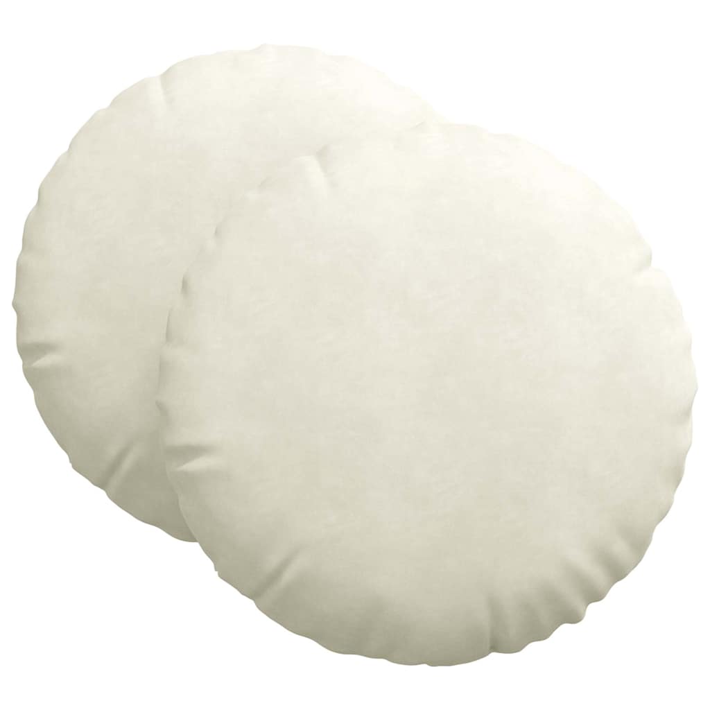 Sittkuddar 2 st Sammet Kräm Ø 80 x 29 cm