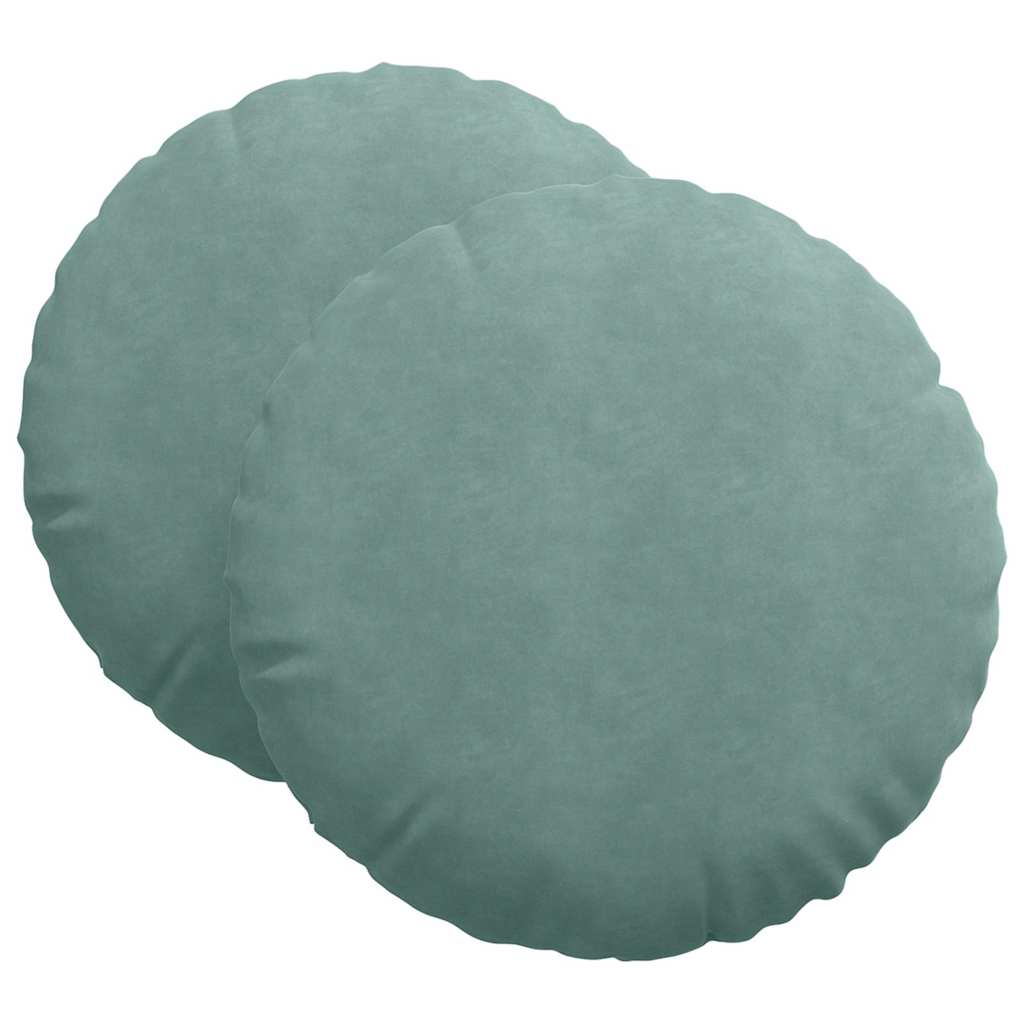 Sittkuddar 2 st Havgrön Ø 40 x 13 cm Sammet