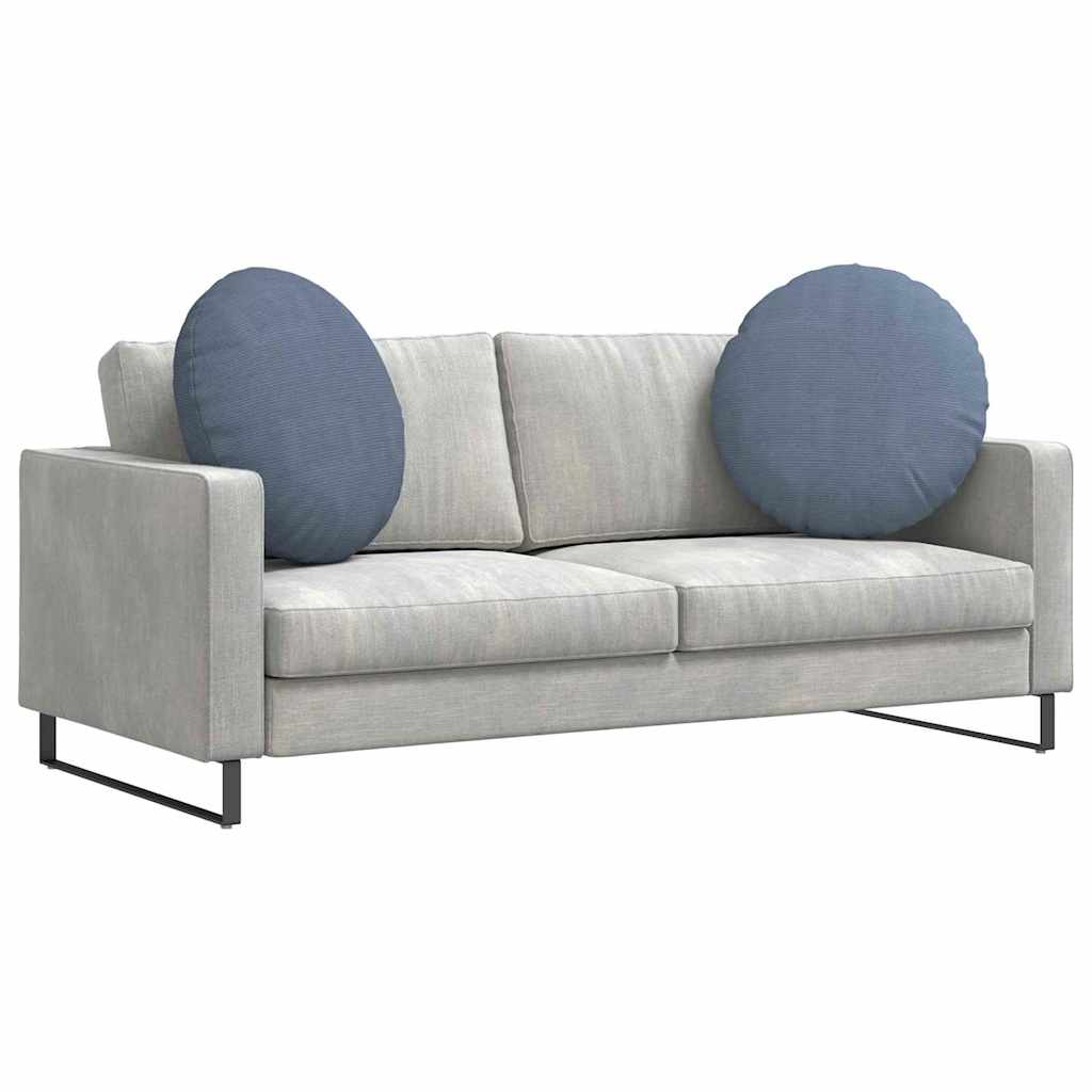 Sittkuddar 2 st Kordread tyg Blå Ø 80 cm