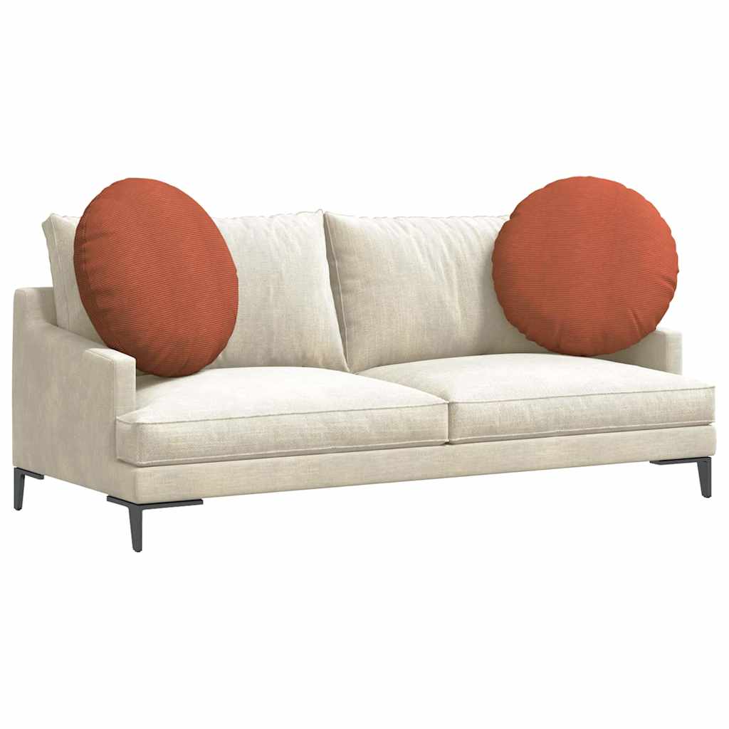 Sittkuddar 2 st Kordread tyg Röd orange Ø 80 cm
