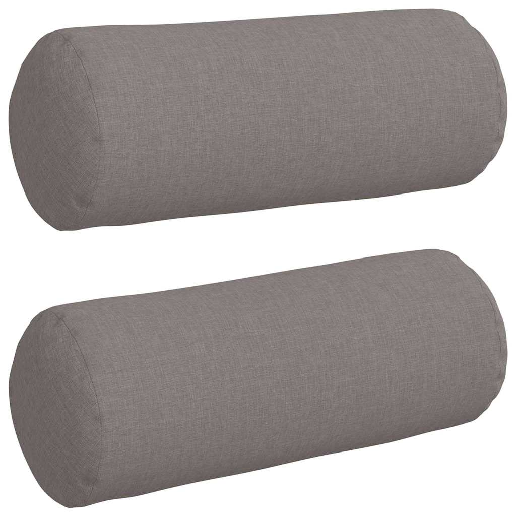Bolsterkuddar 2 st tyg Taupe Ø 15 x 40 cm