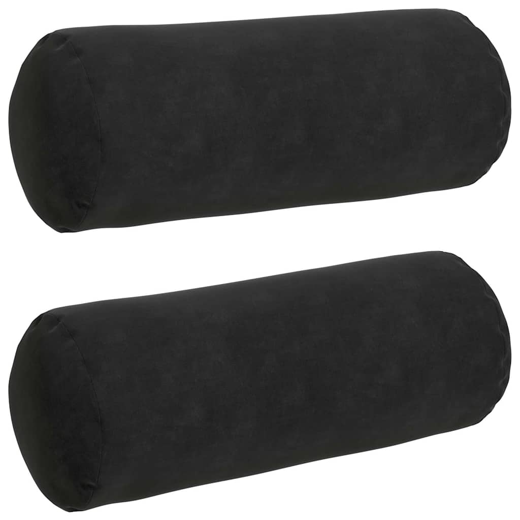 Bolsterkuddar 2 st Svart Ø 15 x 40 cm Kordread tyg