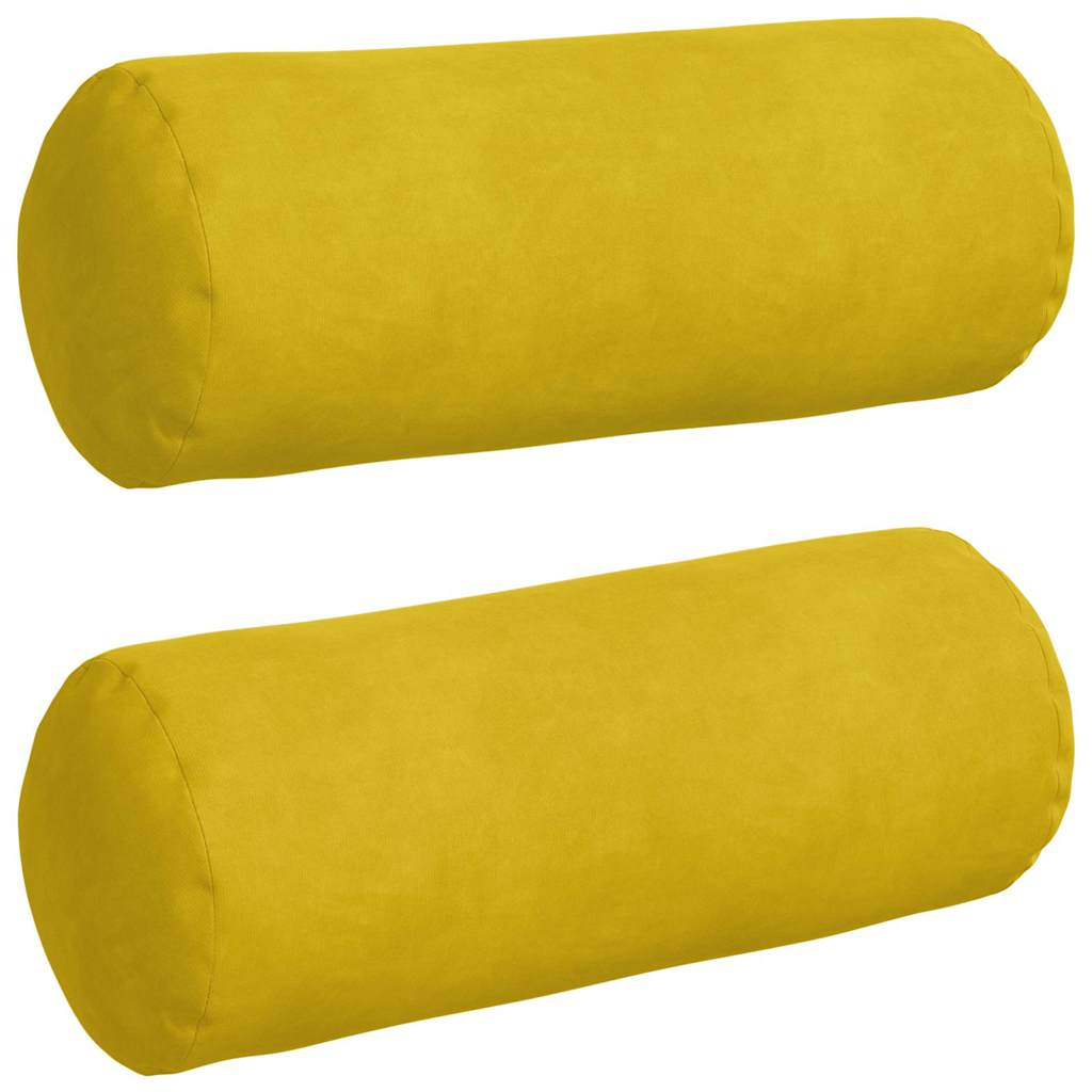 Bolsterkuddar 2 pcs Gul Ø 15 x 40 cm Kordread tyg