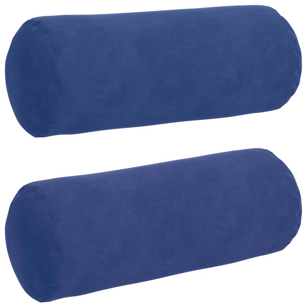 Bolsterkuddar 2 st Polisblå Ø 15 x 40 cm Kordread tyg