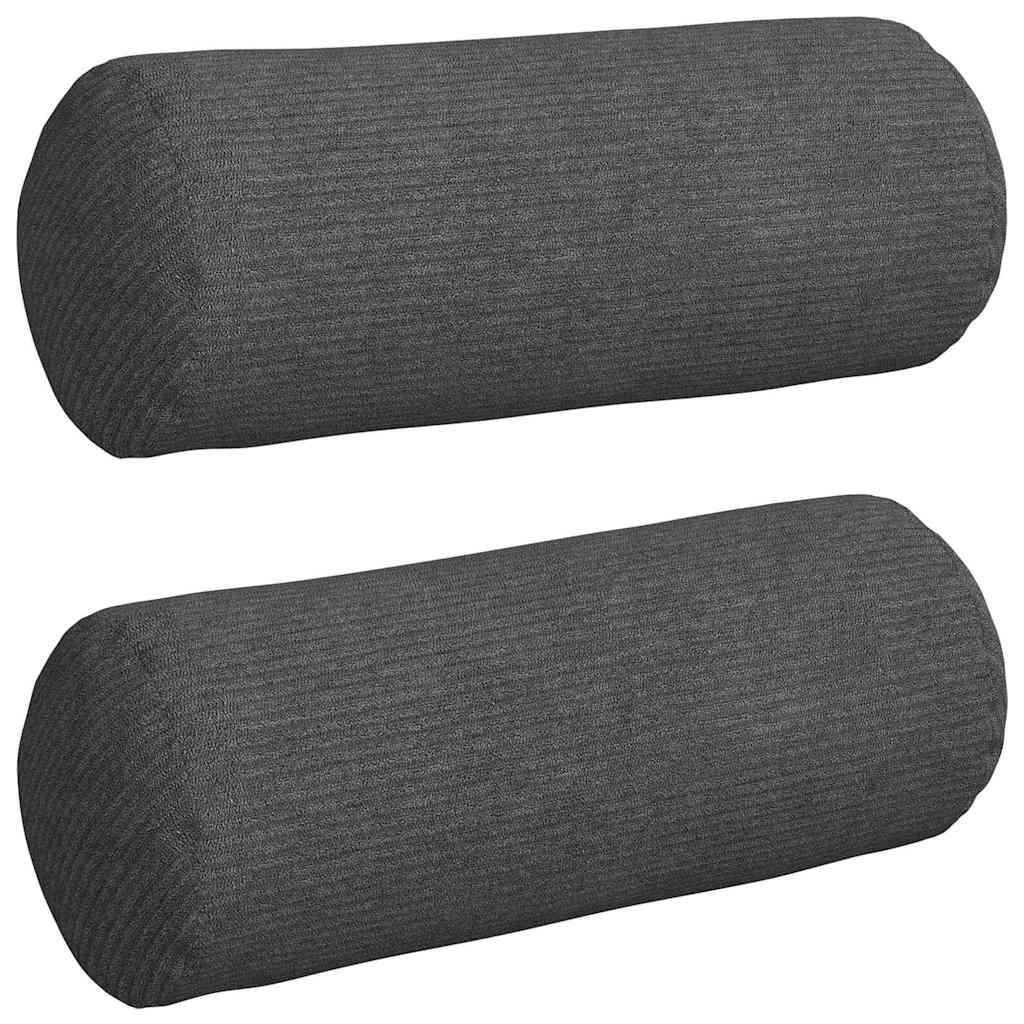 Bolsterkuddar 2 pcs Mörkgrå Ø 15 x 40 cm Kordread tyg