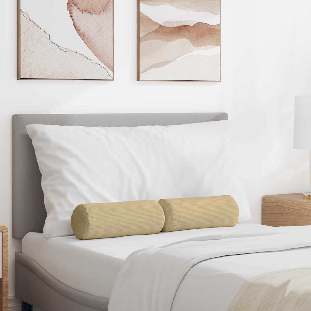 Bolsterkuddar 2 pcs Grågrön Ø 15 x 40 cm Kordread tyg