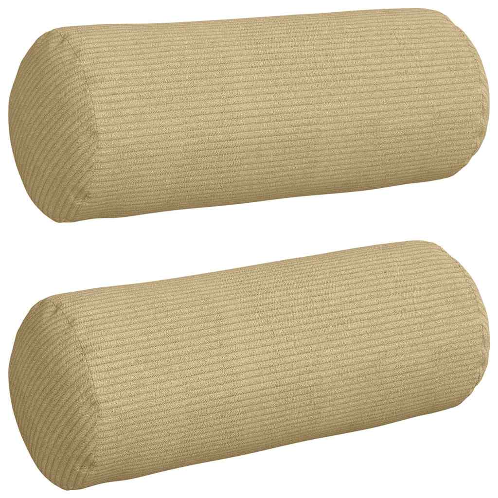Bolsterkuddar 2 st Grågrön Ø 15 x 40 cm Kordread tyg