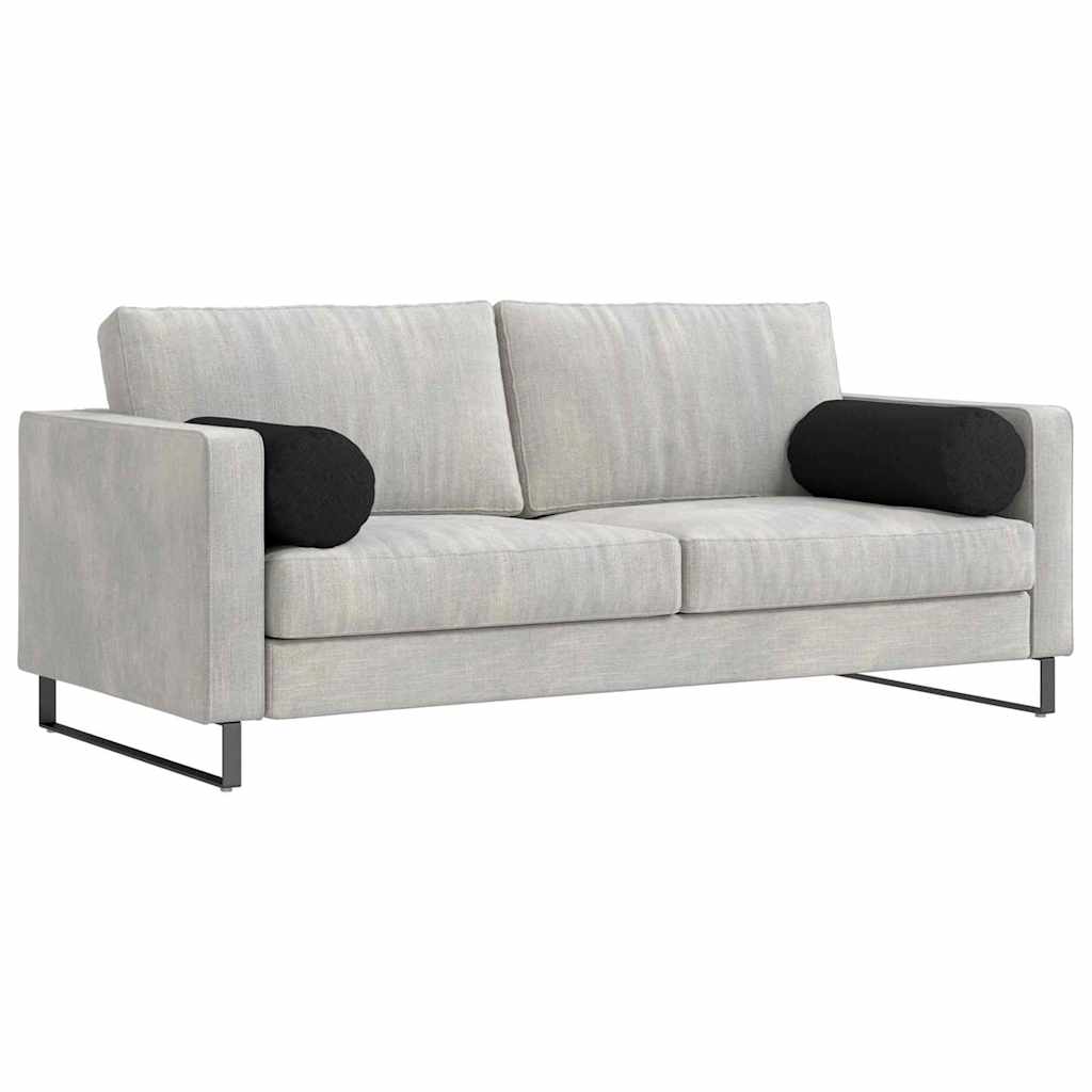 Bolsterkuddar 2 st tyg Svart Ø 25 x 70 cm