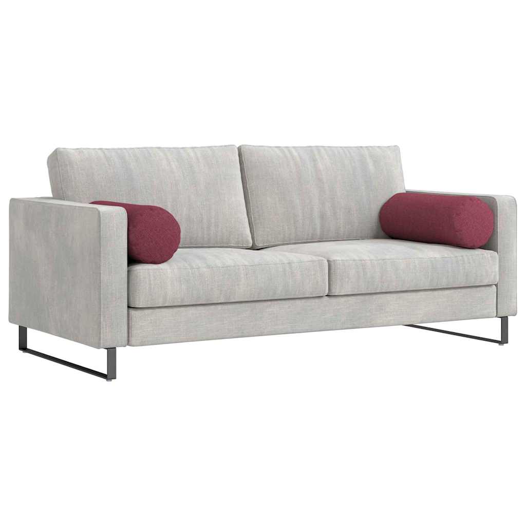 Bolsterkuddar 2 st tyg Vinröd Ø 25 x 70 cm