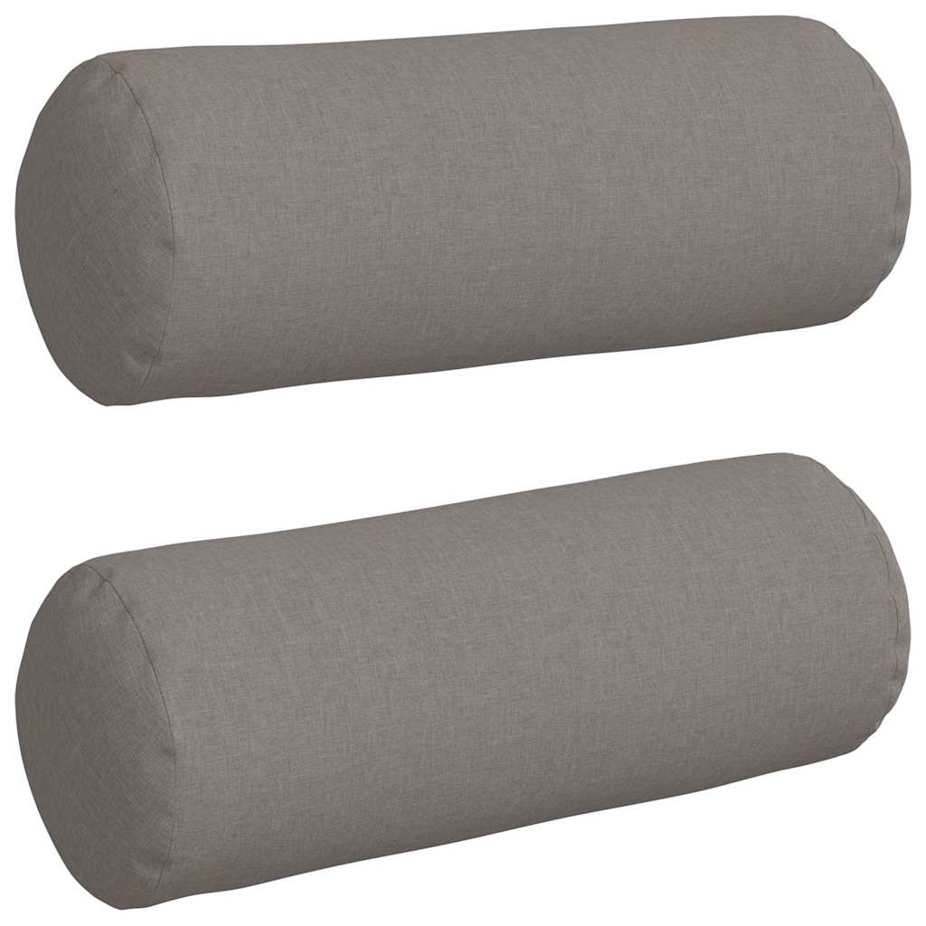 Bolsterkuddar 2 st tyg Taupe Ø 25 x 70 cm
