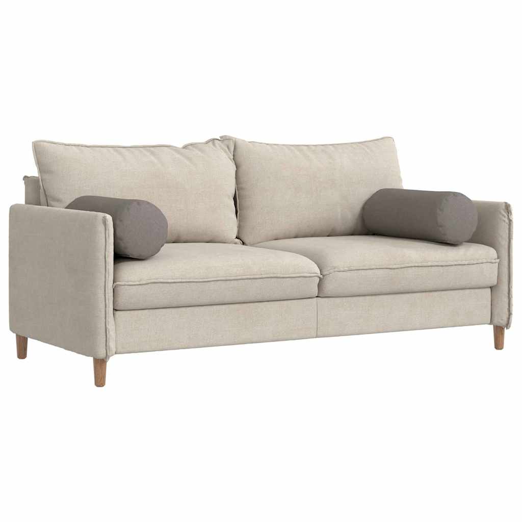 Bolsterkuddar 2 st tyg Taupe Ø 25 x 70 cm
