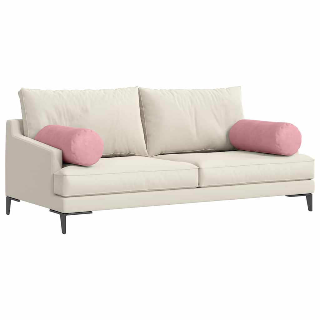 Bolsterkuddar 2 pcs Rosa Ø 25 x 70 cm Kordread tyg