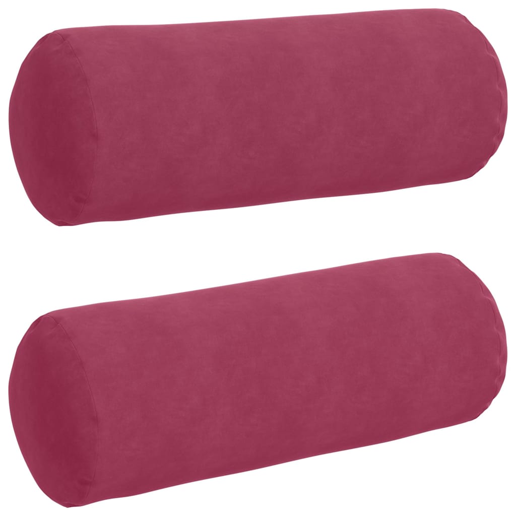Bolsterkuddar 2 pcs Vinröd Ø 25 x 70 cm Kordread tyg