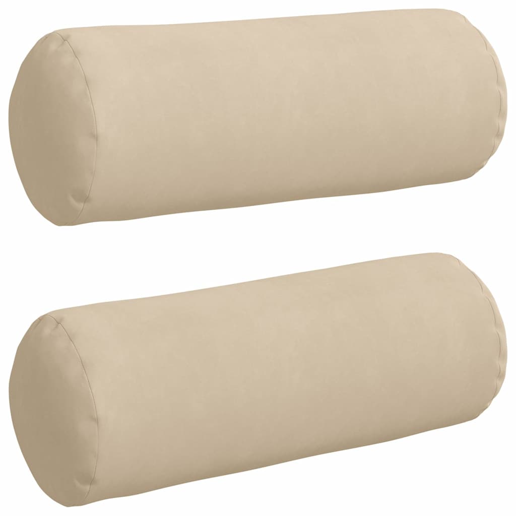Bolsterkuddar 2 pcs Kräm Ø 25 x 70 cm Mikrofiber Tyg