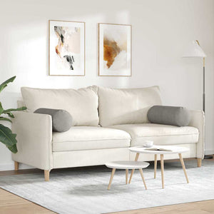 Bolsterkuddar 2 pcs Ljusgrå Ø 25 x 70 cm Kordread tyg