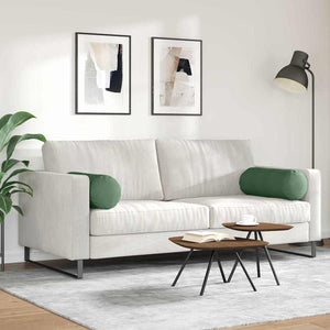 Bolsterkuddar 2 pcs Mörkgrön Ø 25 x 70 cm Kordread tyg