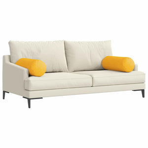 Bolsterkuddar 2 pcs Ljusgul Ø 25 x 70 cm Kordread tyg