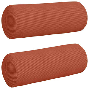 Bolsterkuddar 2 pcs Röd orange Ø 25 x 70 cm Kordread tyg