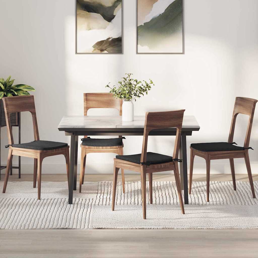 Sittkuddar 4 st tyg Svart 40 x 40 x 3 cm
