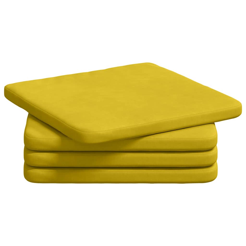 Sittkuddar 4 st Sammet Gul 40 x 40 x 3 cm