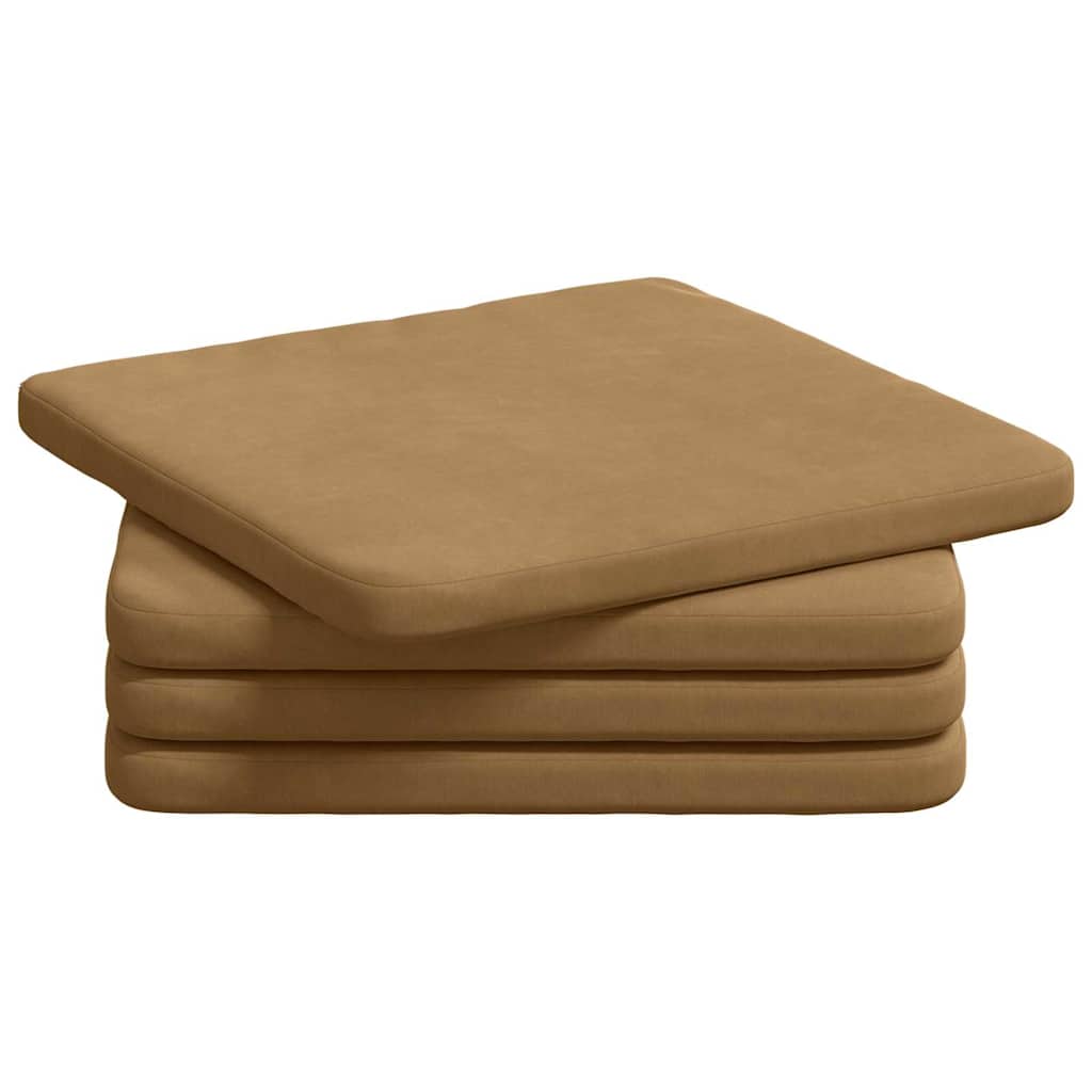 Sittkuddar 4 st Sammet Brun 40 x 40 x 3 cm