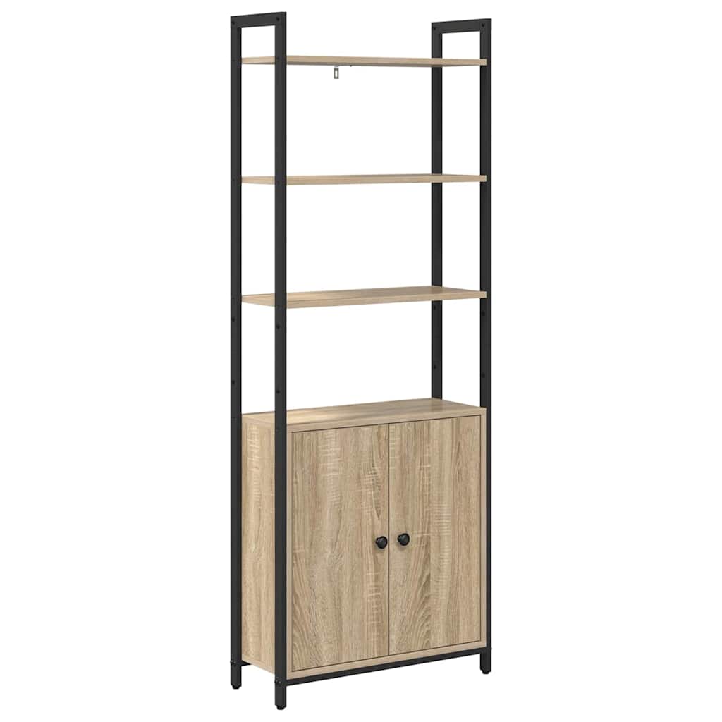 Bokskåp 6 nivåer 60 x 24 x 161 cm Konstruerat trä Sonoma-ek